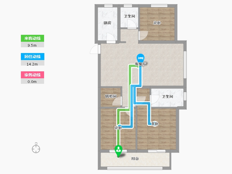 湖北省-武汉市-高科世茂十里星河-85.00-户型库-动静线