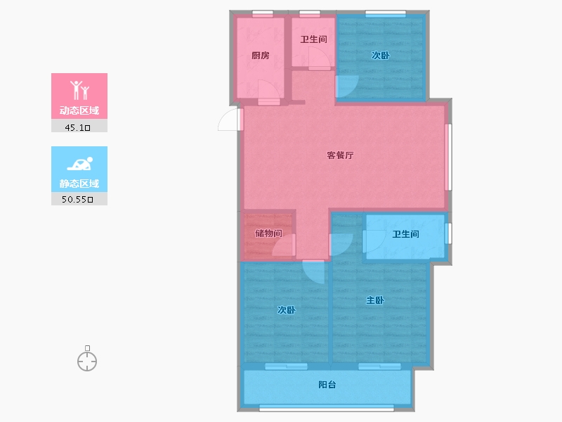 湖北省-武汉市-高科世茂十里星河-85.00-户型库-动静分区