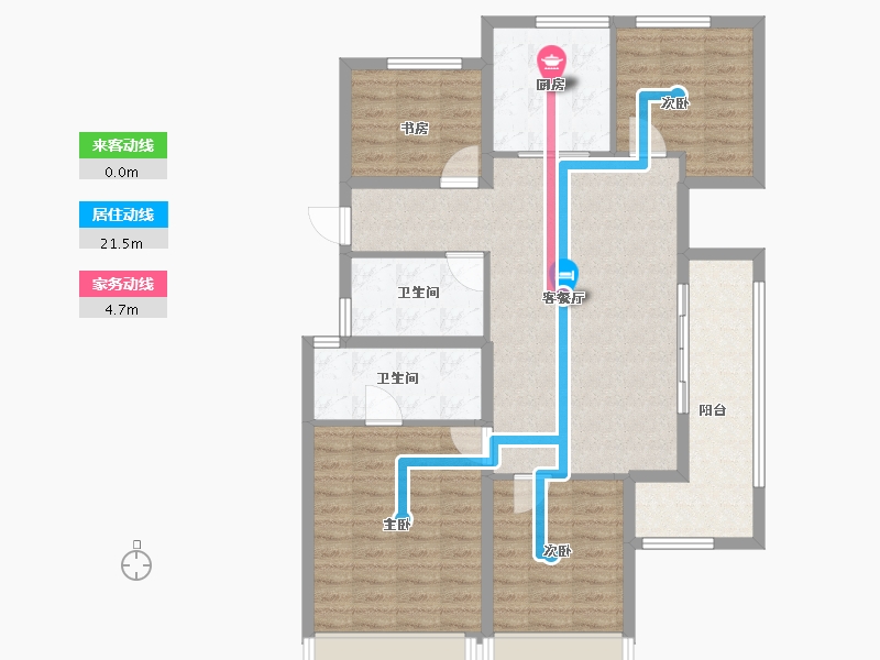 浙江省-温州市-新鸿宏言清华上城-104.00-户型库-动静线