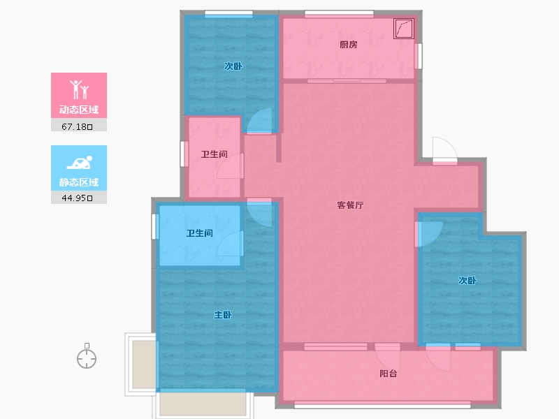 河北省-石家庄市-旭辉滨河江来（原旭辉公元）-100.00-户型库-动静分区