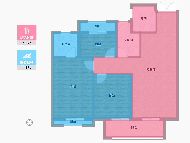 浙江省-温州市-水头·江南壹号院-86.40-户型库-动静分区