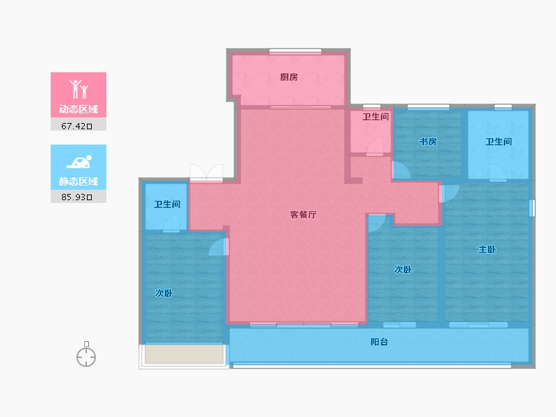 浙江省-温州市-金地商置碧桂园玉苍峯汇-140.00-户型库-动静分区