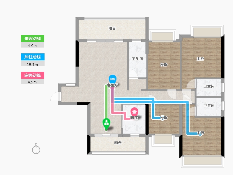 广东省-梅州市-锦绣江南-130.00-户型库-动静线