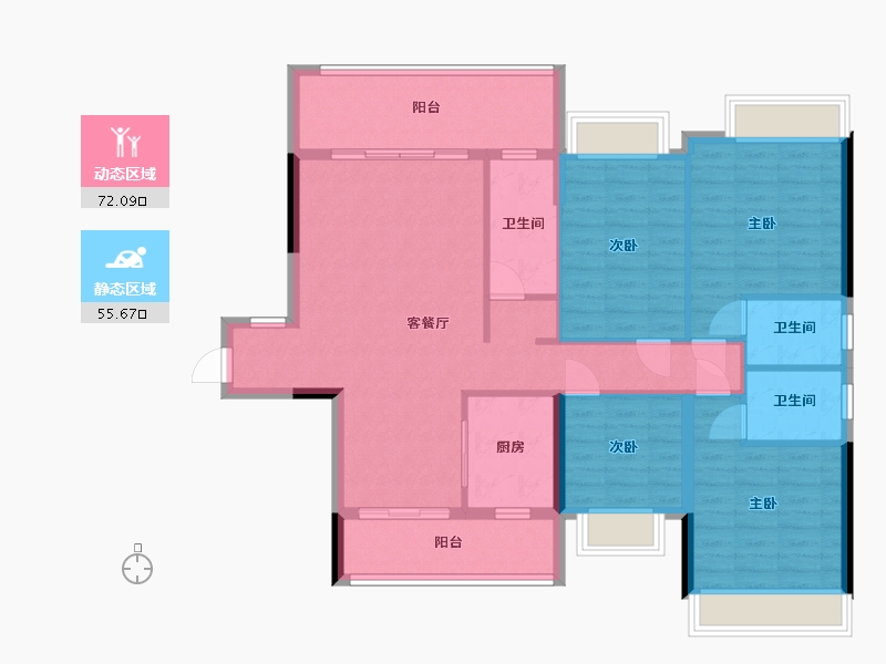 广东省-梅州市-锦绣江南-130.00-户型库-动静分区