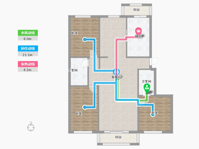 辽宁省-沈阳市-丁香苑-110.00-户型库-动静线