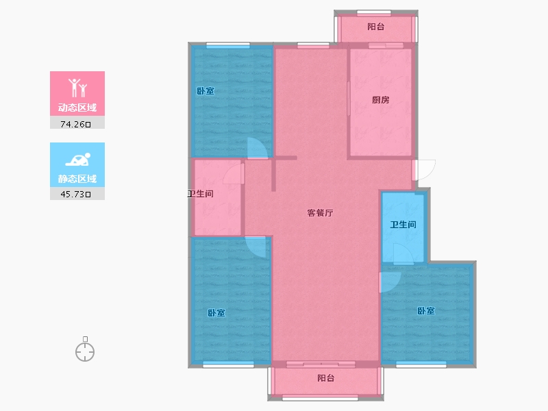 辽宁省-沈阳市-丁香苑-110.00-户型库-动静分区