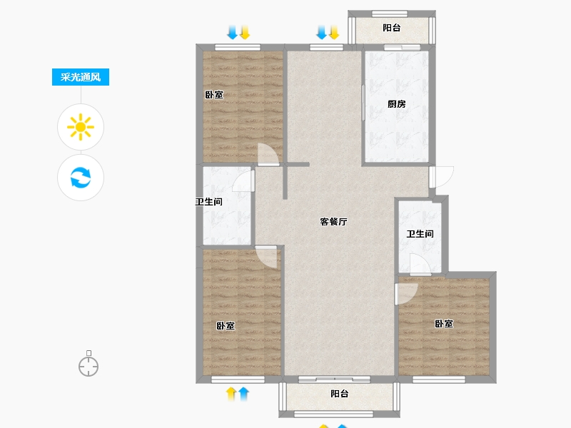 辽宁省-沈阳市-丁香苑-110.00-户型库-采光通风