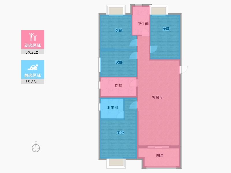 福建省-泉州市-世茂摩天城四期-105.00-户型库-动静分区