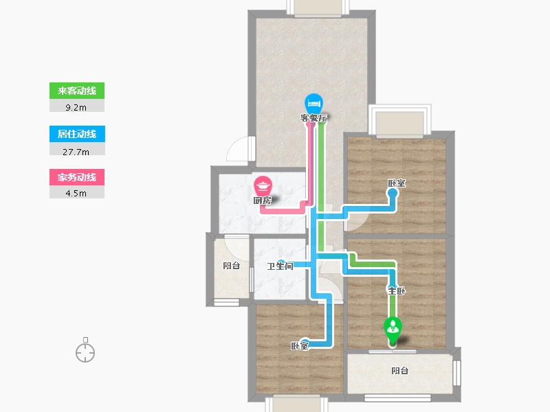 四川省-成都市-金沙美领丽锦苑-68.87-户型库-动静线