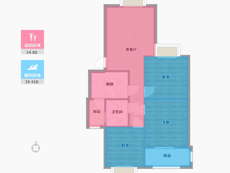 四川省-成都市-金沙美领丽锦苑-68.87-户型库-动静分区