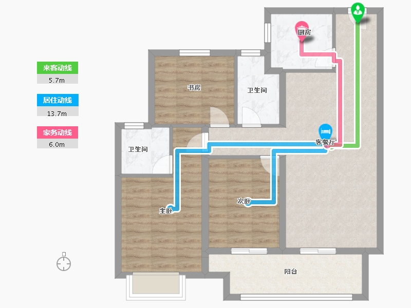 江苏省-徐州市-千禧城-85.00-户型库-动静线