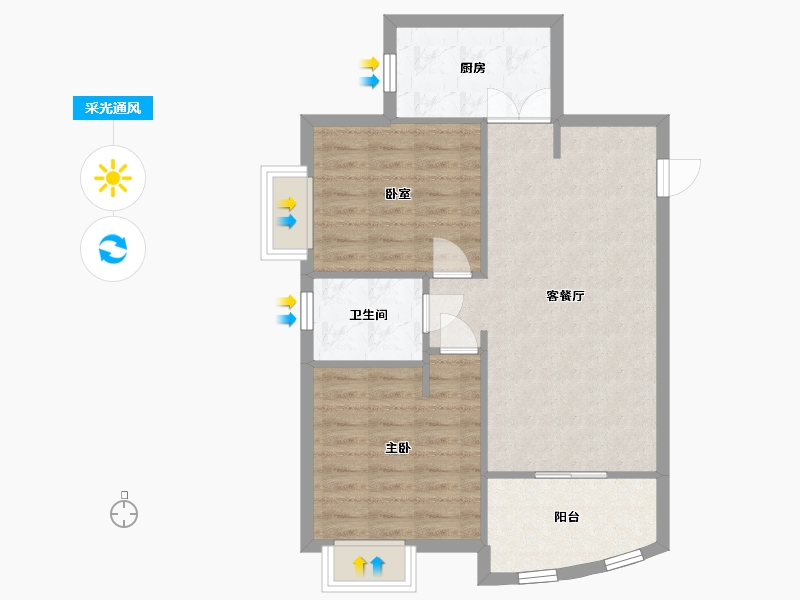 上海-上海市-成山路1728弄50号-72.20-户型库-采光通风