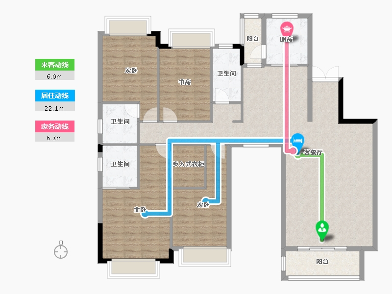 湖南省-永州市-湘江壹号项目部-175.00-户型库-动静线