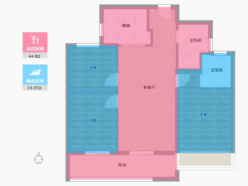 浙江省-温州市-美的君兰锦绣-71.20-户型库-动静分区