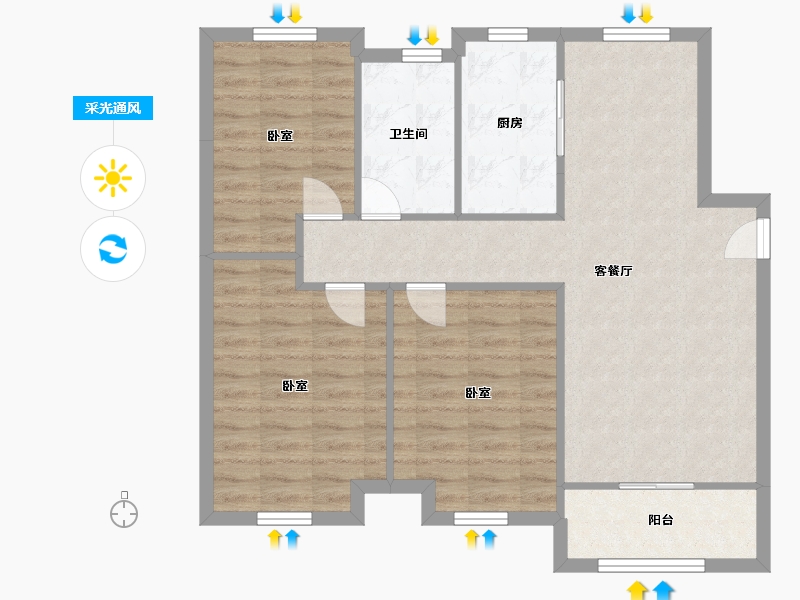 山东省-济南市-中新国际城-三区-84.99-户型库-采光通风