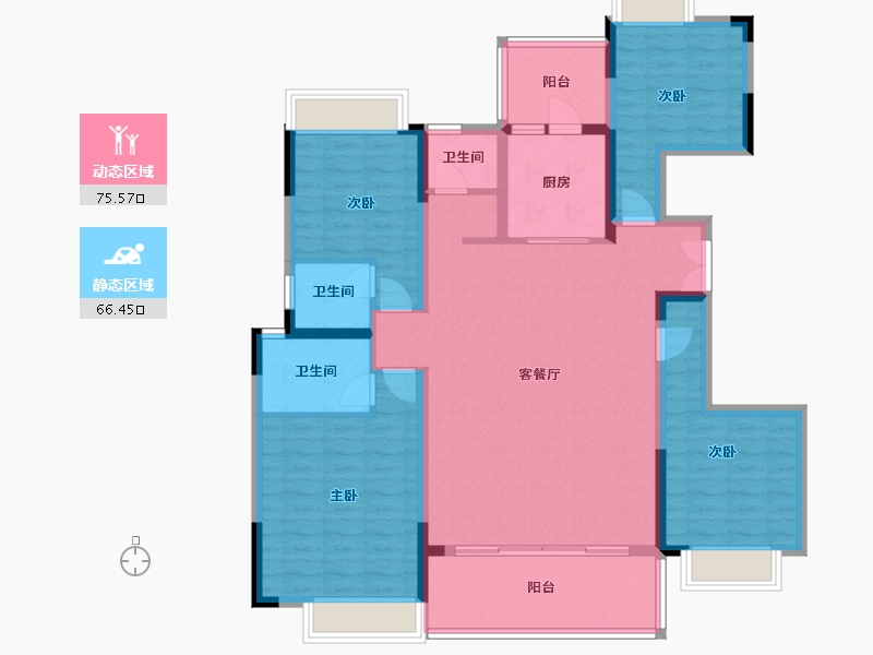 四川省-乐山市-嘉州壹号院-135.00-户型库-动静分区