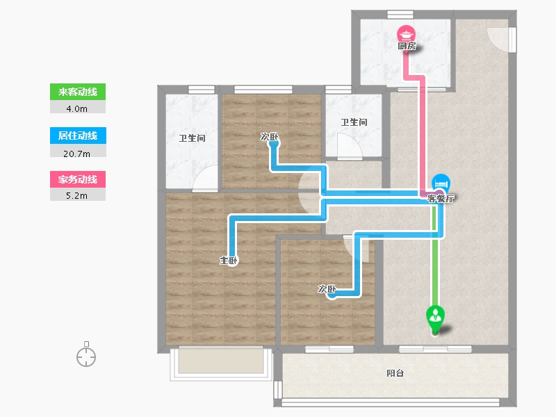 浙江省-温州市-金地商置碧桂园玉苍峯汇-93.60-户型库-动静线