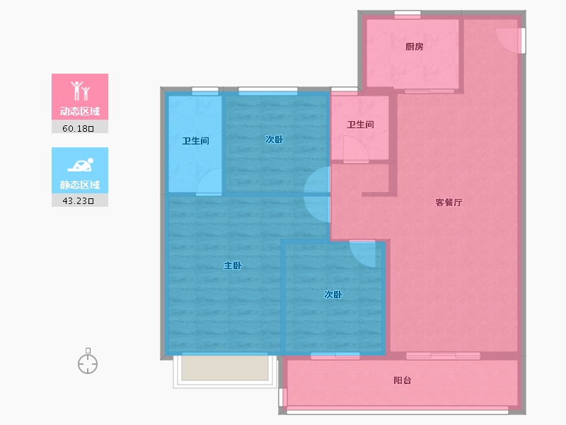 浙江省-温州市-金地商置碧桂园玉苍峯汇-93.60-户型库-动静分区