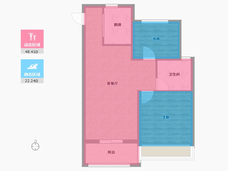 浙江省-温州市-新鸿宏言清华上城-63.20-户型库-动静分区