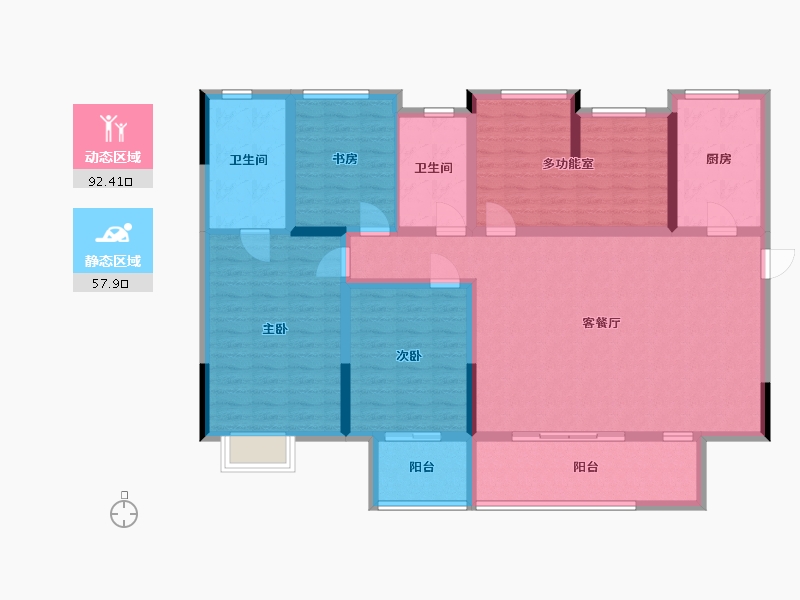 重庆-重庆市-丽景江都-140.00-户型库-动静分区