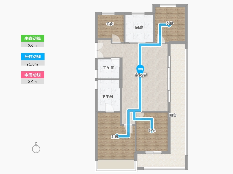 浙江省-温州市-美的君兰锦绣-95.20-户型库-动静线