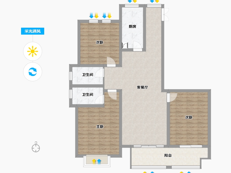 山东省-临沂市-御澜九府-110.00-户型库-采光通风