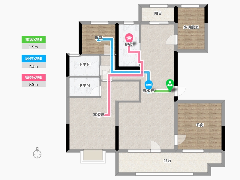 山东省-枣庄市-碧桂园翡翠云台-115.34-户型库-动静线