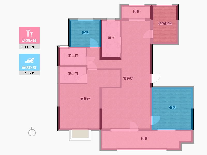 山东省-枣庄市-碧桂园翡翠云台-115.34-户型库-动静分区