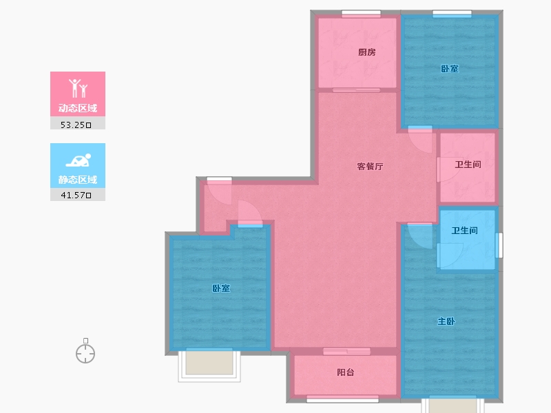 山西省-忻州市-青年华府-86.00-户型库-动静分区