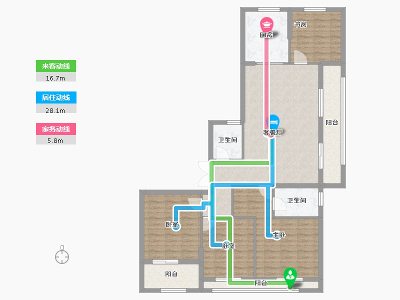 浙江省-温州市-水头·江南壹号院-112.84-户型库-动静线