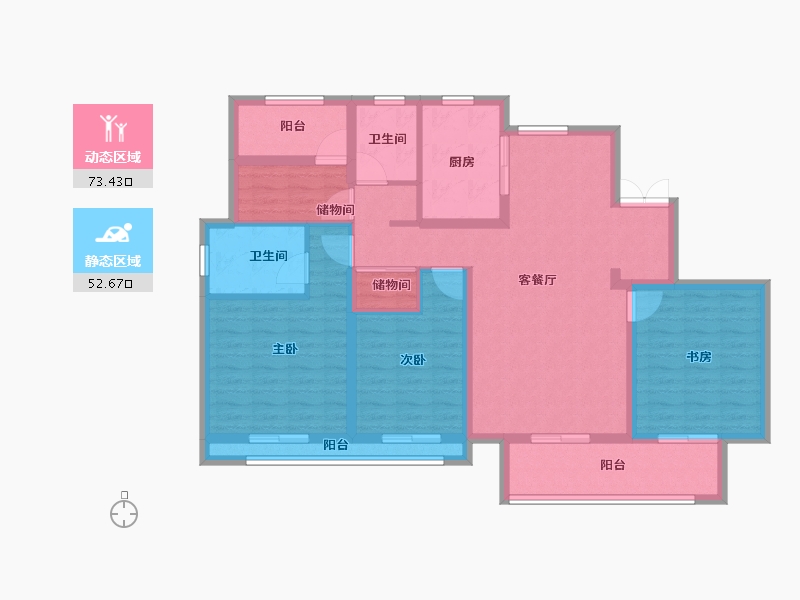 浙江省-温州市-水头·江南壹号院-112.00-户型库-动静分区