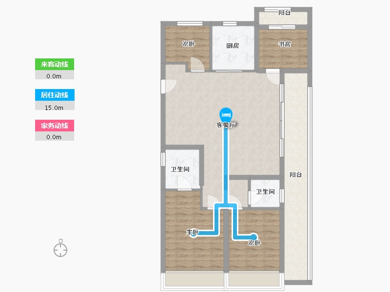 浙江省-温州市-美的君兰锦绣-98.40-户型库-动静线