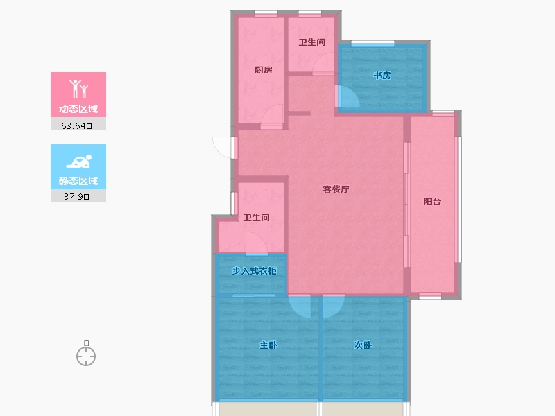 浙江省-温州市-新鸿宏言清华上城-91.99-户型库-动静分区