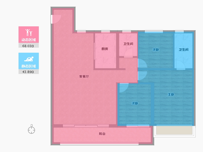 浙江省-温州市-金地商置碧桂园玉苍峯汇-101.60-户型库-动静分区