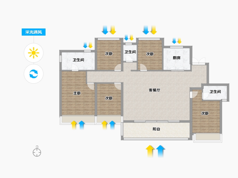 浙江省-温州市-东厦滨江上品-151.26-户型库-采光通风