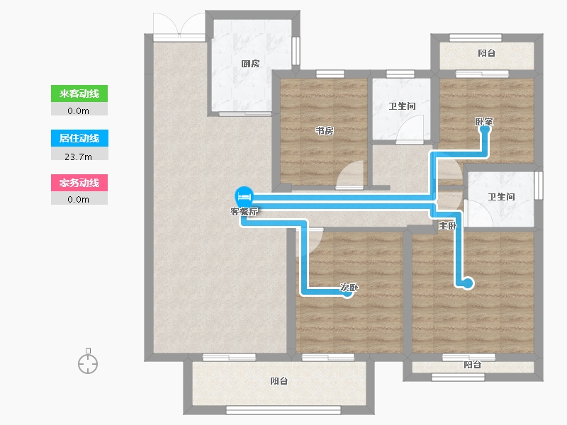 浙江省-温州市-水头·江南壹号院-100.80-户型库-动静线