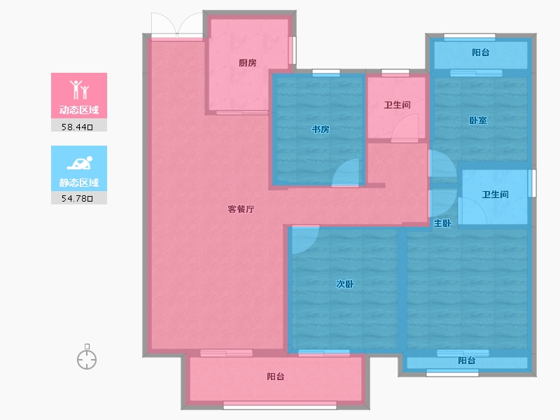 浙江省-温州市-水头·江南壹号院-100.80-户型库-动静分区