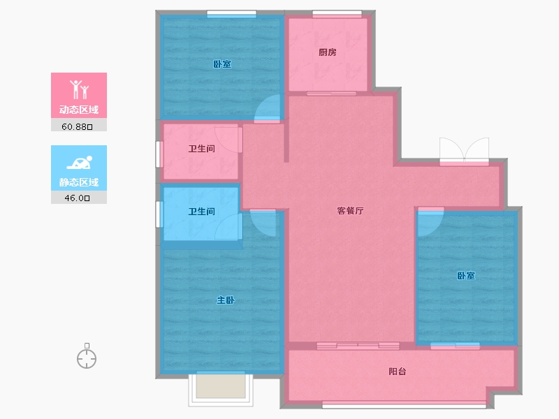 山东省-泰安市-晟地·御山壹品-96.00-户型库-动静分区