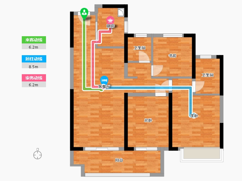 湖南省-株洲市-新城樾府-92.50-户型库-动静线