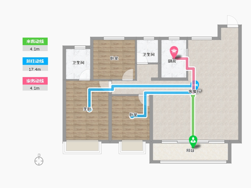 山东省-泰安市-国泰壹号院-113.00-户型库-动静线