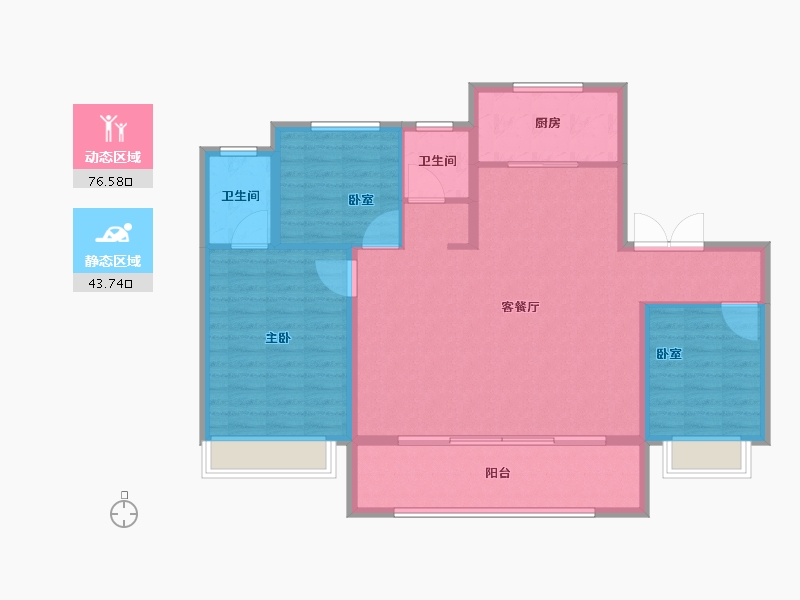 山东省-泰安市-国泰壹号院-110.00-户型库-动静分区