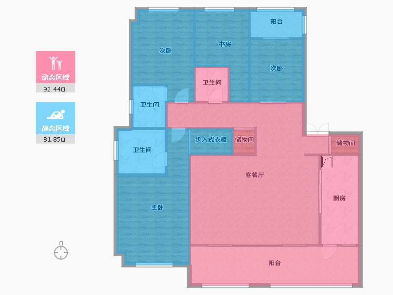 重庆-重庆市-樾千山-161.00-户型库-动静分区