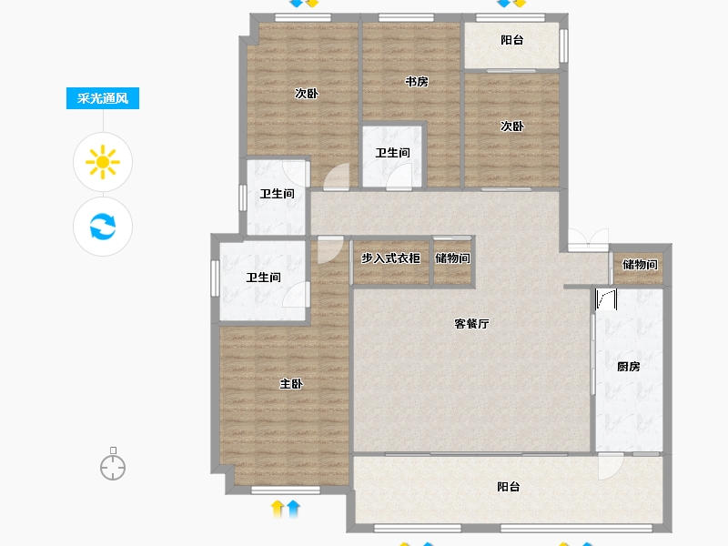 重庆-重庆市-樾千山-161.00-户型库-采光通风