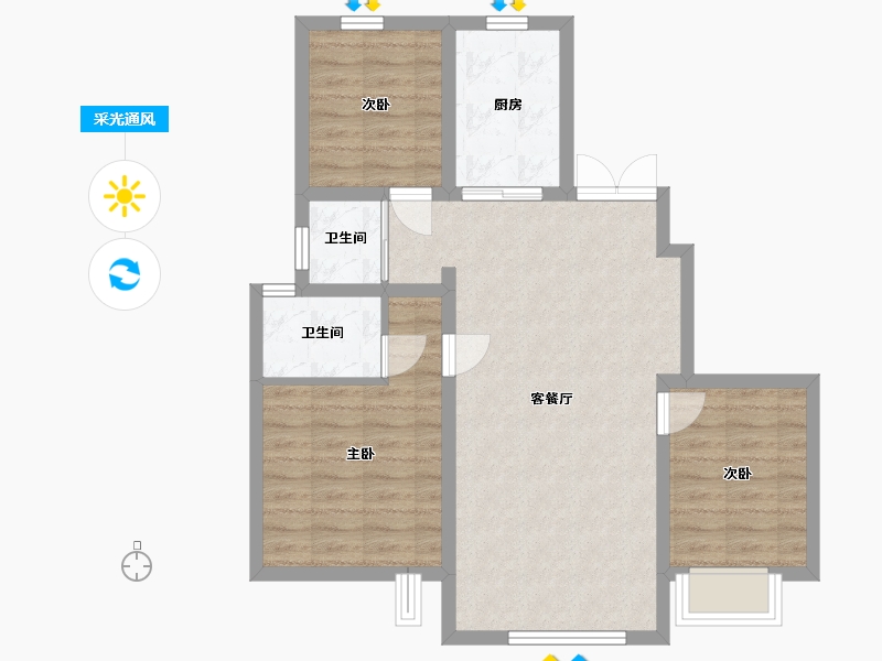 新疆维吾尔自治区-阿克苏地区-景城华著-89.00-户型库-采光通风