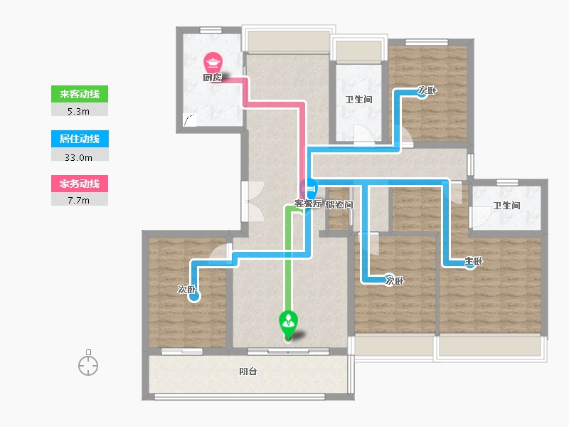 江苏省-徐州市-珑玺台-127.00-户型库-动静线