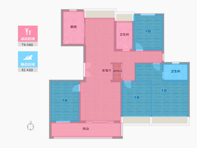 江苏省-徐州市-珑玺台-127.00-户型库-动静分区