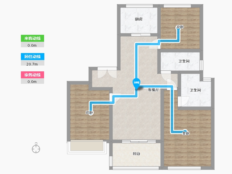 浙江省-杭州市-汇港城-100.00-户型库-动静线