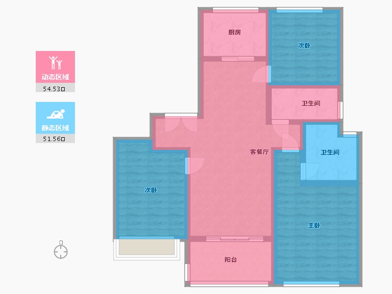 浙江省-杭州市-汇港城-100.00-户型库-动静分区