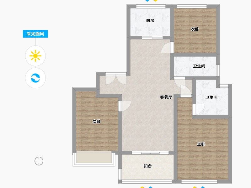 浙江省-杭州市-汇港城-100.00-户型库-采光通风