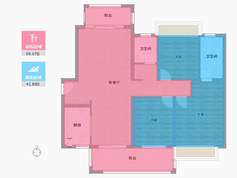 湖南省-郴州市-郴州中铁岭南府-126.17-户型库-动静分区